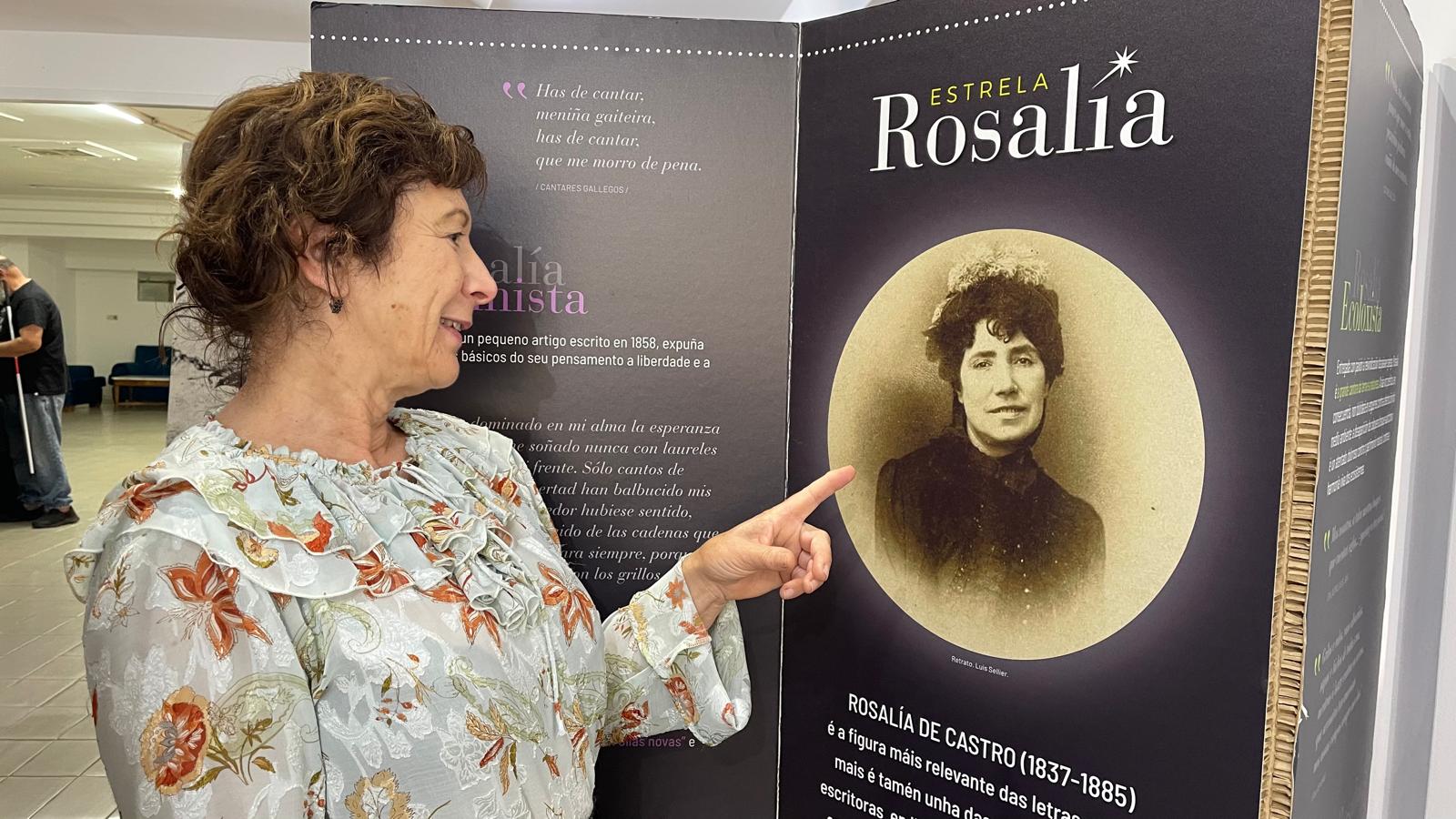 Panel expositivo Estrela Rosalía durante el rodaje