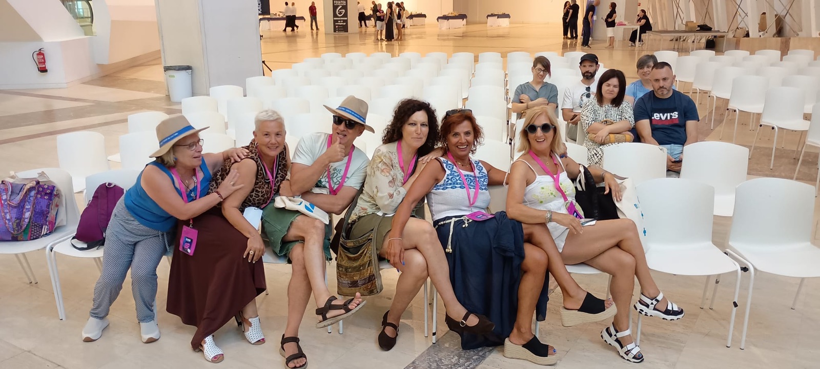 Miembros de O Canteiro en la fiesta del teatro de FEGATEA, en la Cidade da Cultura de Santiago